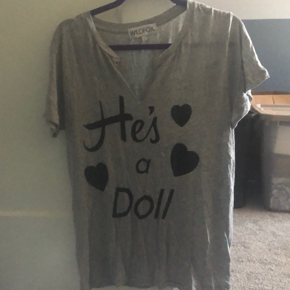 Nwot Wildfox he’s a doll tee grey large